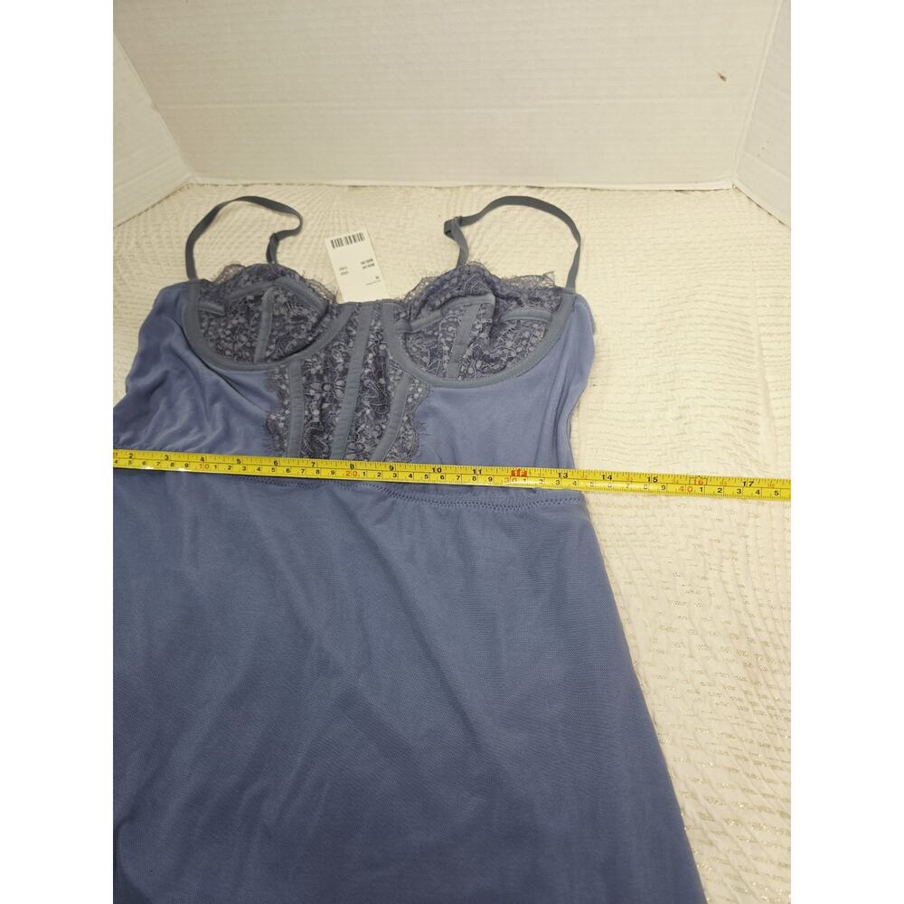 New Urban Outfitters Brenna Bustier Mini Dress in Periwinkle Blue Babydoll Sexy - Picture 7 of 13
